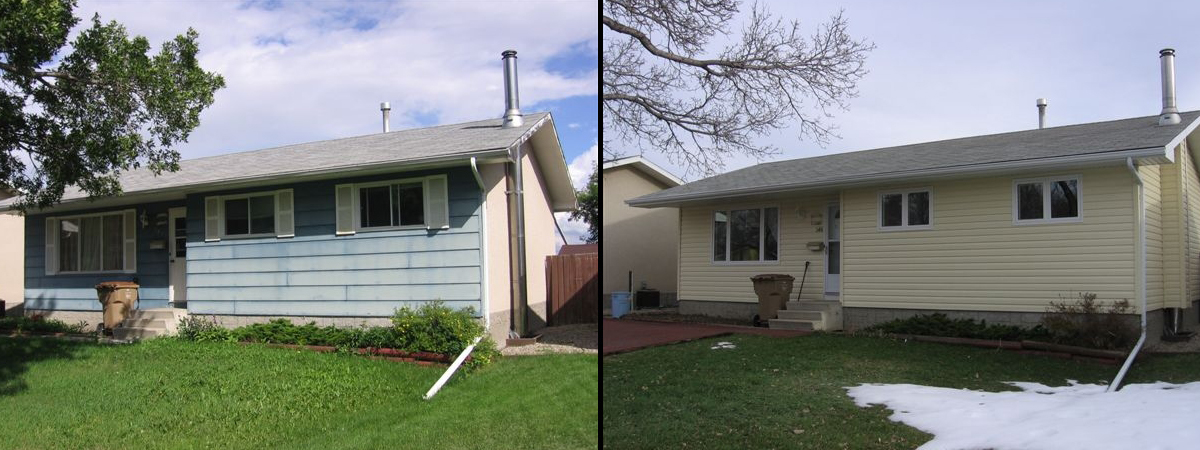 Regina Window Sales and Exteriors Before and After Siding Saskatchewan