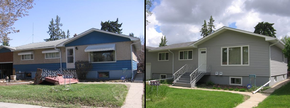 Regina Window Sales and Exteriors Before and After Siding within regina